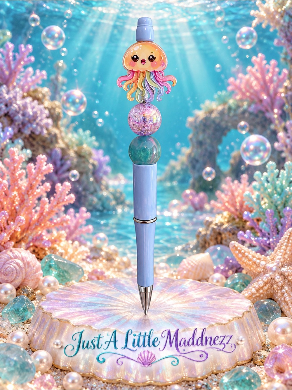 Pastel Jellyfish Ballpoint Pen - Light Blue